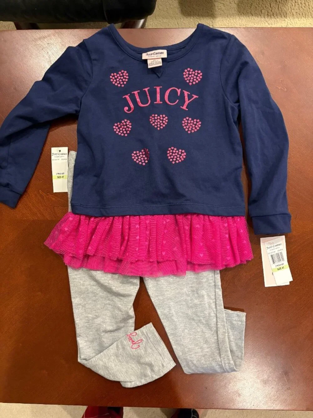 2 Piece Juicy Couture Girls Outfit- Size 4T - NWT